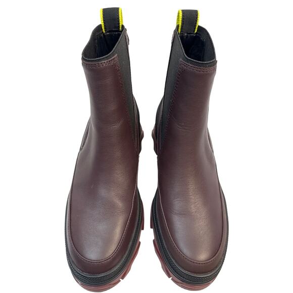 Sorel Chelsea Boot Brex Women's 6.5 Waterproof Leather Cinder Black Pull On Lug - Picture 3 of 10